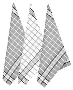 Luxusní utěrky z egyptské bavlny Bistro GREY mix 50 x 70 cm 3 ks