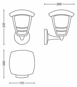 Philips 15380/30/16 - Venkovní nástěnné svítidlo MYGARDEN CREEK 1xE27/60W/230V IP44