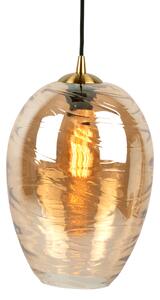 Závěsné svítidlo Glamour Cone sklo jantarově hnědé Leitmotiv (Barva-hnědá)