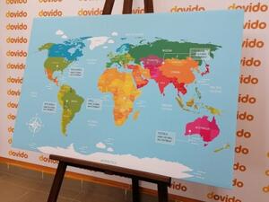 Obraz výjimečná mapa světa - 60x40 cm