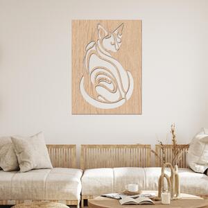 Dřevo života | Dřevěný obraz SIAM KOČKA | Rozměry (cm): 40x54 | Barva: Bílá