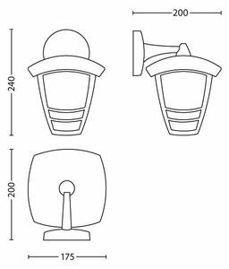 Philips 15381/31/16 - Venkovní nástěnné svítidlo CREEK 1xE27/60W/230V IP44