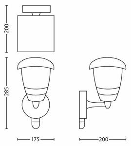 Philips 15388/30/16 - Venkovní nástěnné svítidlo se senzorem 1xE27/60W IP44