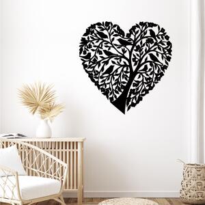 Dřevo života | Dřevěná dekorace na zeď ZPÍVAJÍCÍ SRDCE | Barva: Černá | Rozměry (cm): 40x40