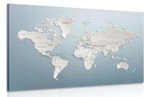 Obraz mapa světa v originálním provedení - 60x40 cm