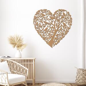 Dřevo života | Dřevěná dekorace na zeď ZPÍVAJÍCÍ SRDCE | Barva: Bílá | Rozměry (cm): 40x40