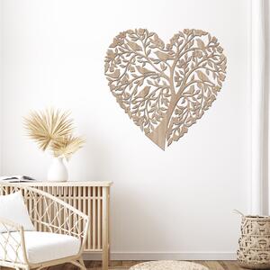 Dřevo života | Dřevěná dekorace na zeď ZPÍVAJÍCÍ SRDCE | Barva: Bílá | Rozměry (cm): 30x30