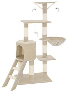 Tectake Kočičí škrabadlo Dominik 144 cm - béžová