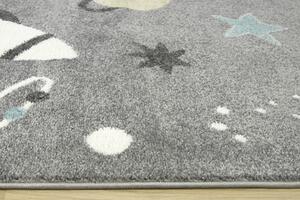Makro Abra Dětský kusový koberec Lima C276A Planety Vesmír Rakety šedý Rozměr: 100x150 cm