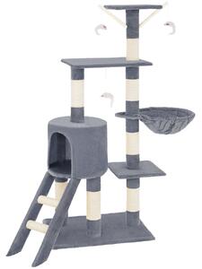Tectake Kočičí škrabadlo Dominik 144 cm - šedá
