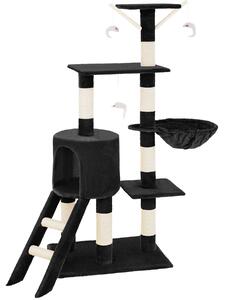 Tectake Kočičí škrabadlo Dominik 144 cm - černá