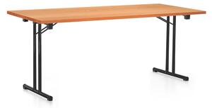 Skládací stůl 180 x 80 cm, černá podnož, buk