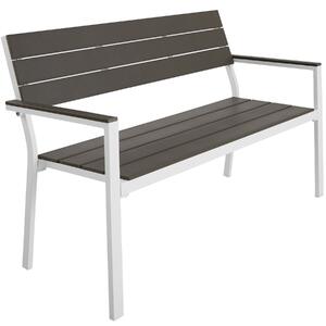 Tectake Zahradní lavice Line - světle šedá/bílá