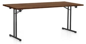 Skládací stůl 180 x 80 cm, černá podnož, dub silverjack