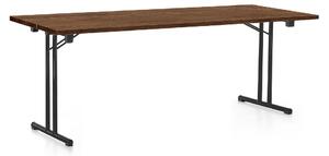 Skládací stůl 200 x 80 cm, černá podnož, dub silverjack