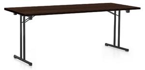 Skládací stůl 200 x 80 cm, černá podnož, wenge