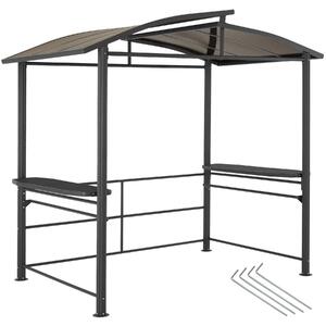 Tectake Grilovací pavilon Asado 2,4x1,5x2,34m - šedá