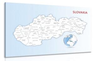 Obraz mapa Slovenské republiky - 60x40 cm