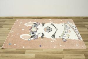 Makro Abra Dětský kusový koberec Lima C882A Lama růžový krémový Rozměr: 100x150 cm