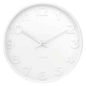 Nástěnné hodiny Pan Bílá čísla velká, bílé pouzdro KARLSSON (Barva - bílá)
