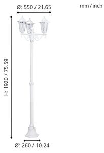 EGLO 22996 - Venkovní lampa LATERNA 5 3xE27/60W/230V IP44