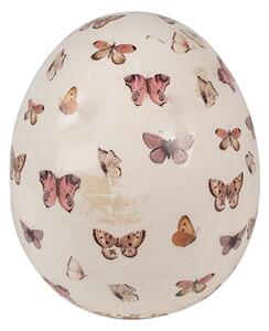 Dekorace keramické vajíčko s motýlky Butterfly Paradise L – 14x16 cm