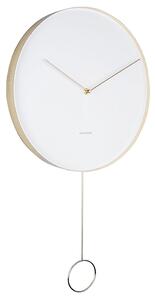 Nástěnné hodiny Kyvadlo kovové bílé KARLSSON (Barva- bílá)