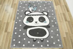 Makro Abra Dětský kusový koberec Lima 9371A Panda Indián šedý modrý Rozměr: 80x150 cm