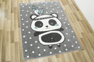 Makro Abra Dětský kusový koberec Lima 9371A Panda Indián šedý modrý Rozměr: 120x170 cm