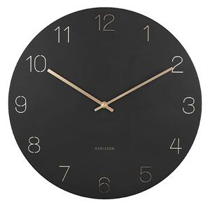 Nástěnné hodiny Charm gravírované číslice černé KARLSSON (barva-černá)
