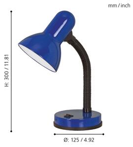 EGLO 9232 - Stolní lampa BASIC 1xE27/40W modrá