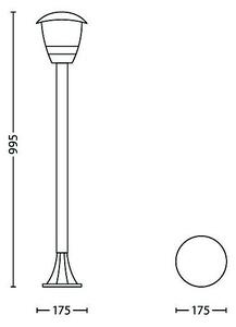 Philips 15383/31/16 - Venkovní lampa MYGARDEN CREEK 1xE27/60W/230V IP44
