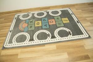 Makro Abra Dětský kusový koberec Lima C260C Uličky šedý Rozměr: 100x150 cm