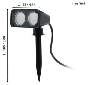 Eglo 75315 - LED Venkovní lampa NEMA 2xGU10/2,8W/230V 3000K IP44