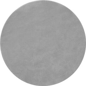 Tectake Koberec s krátkým vlasem Soft Zone - šedá,Ø 120 cm