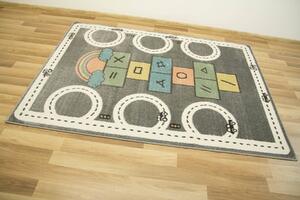 Makro Abra Dětský kusový koberec Lima C260C Uličky šedý Rozměr: 120x170 cm