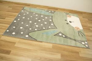 Makro Abra Dětský kusový koberec Lima 1316C Králíček šedý zelený Rozměr: 120x170 cm