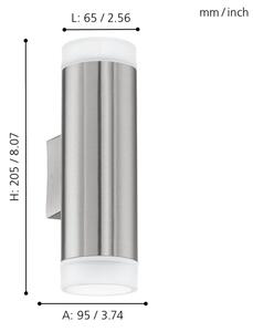 Eglo 92736 - Venkovní nástěnné svítidlo RIGA-LED GU10/2,5W/230V IP44