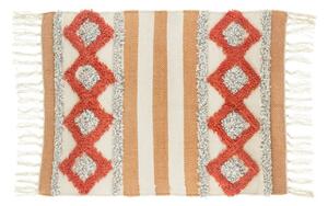 Oranžovo-bílý koberec s vysokým podílem bavlny Sass & Belle Arizona, 50 x 70 cm