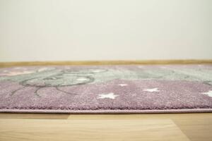Makro Abra Dětský kusový koberec Lima 9377C Králíček Hvězdičky fialový šedý Rozměr: 100x150 cm