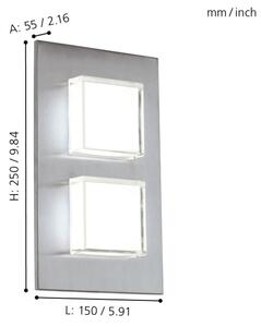 Eglo 93365 - LED Venkovní nástěnné svítidlo PIAS 2xLED/2,5W/230V IP44