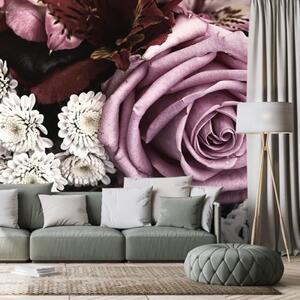 Fototapeta kytice růží v retro stylu - 150x100 cm