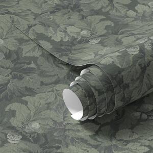 Tapety Tmavá textura listů se žaludy v tmavě zelené barvě, Tapety květiny, a00461 : uwalls.cz