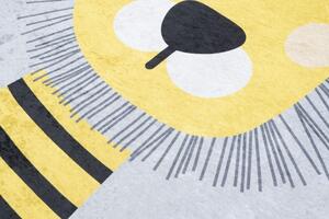 Makro Abra Dětský kusový koberec vhodný k praní BAMBINO 2028 Lvíček protiskluzový šedý žlutý Rozměr: 160x230 cm