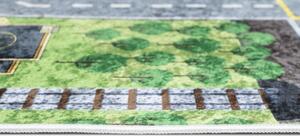 Makro Abra Dětský kusový koberec vhodný k praní BAMBINO 9028 Uličky Město protiskluzový zelený Rozměr: 140x200 cm