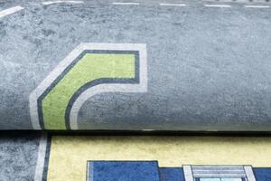 Makro Abra Dětský kusový koberec vhodný k praní BAMBINO 9028 Uličky Město protiskluzový zelený Rozměr: 80x150 cm