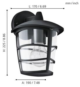 Eglo 93098 - LED Venkovní nástěnné svítidlo ALORIA 1xE27/8,5W/230V IP44