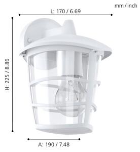 Eglo 93095 - LED Venkovní nástěnné svítidlo ALORIA 1xE27/8,5W/230V IP44