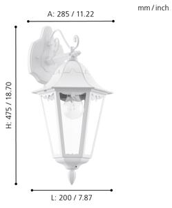 Eglo 93445 - Venkovní nástěnné svítidlo NAVEDO 1xE27/60W/230V IP44