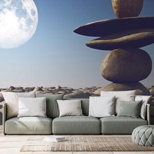Samolepící tapeta kameny v měsíčním světle - 300x200 cm